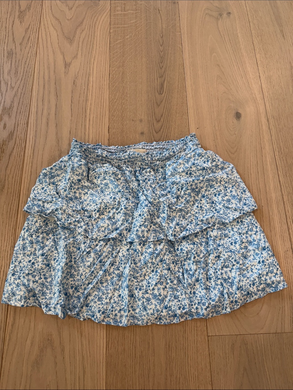 Altar’d State Light Blue Floral Tiered Women’s Skirt Size Medium